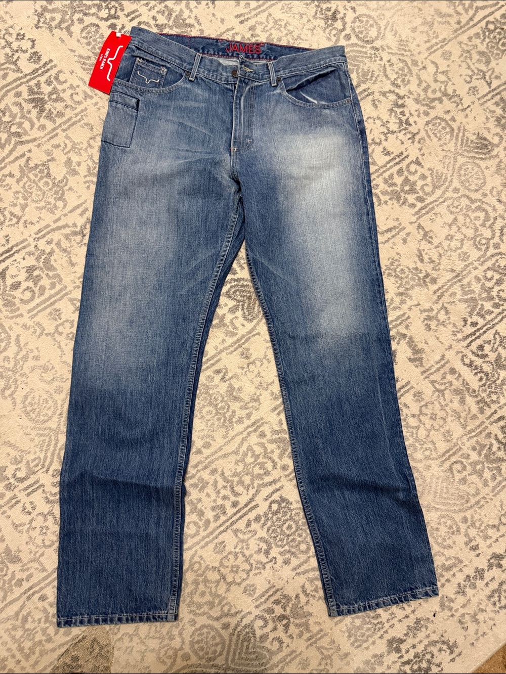 Kimes Ranch Men's Faded Blue Straight Jeans
